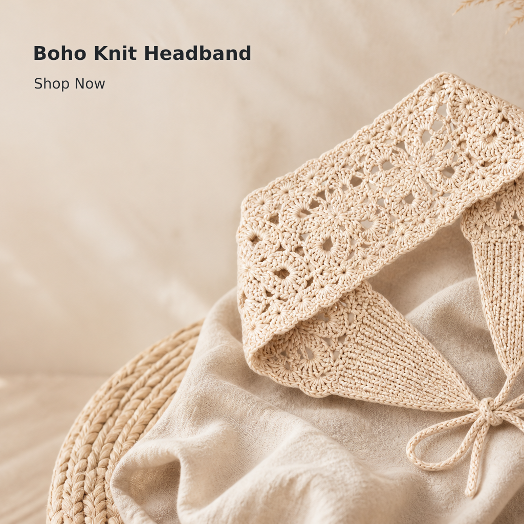 Bohemian Knitted Headband for Women
